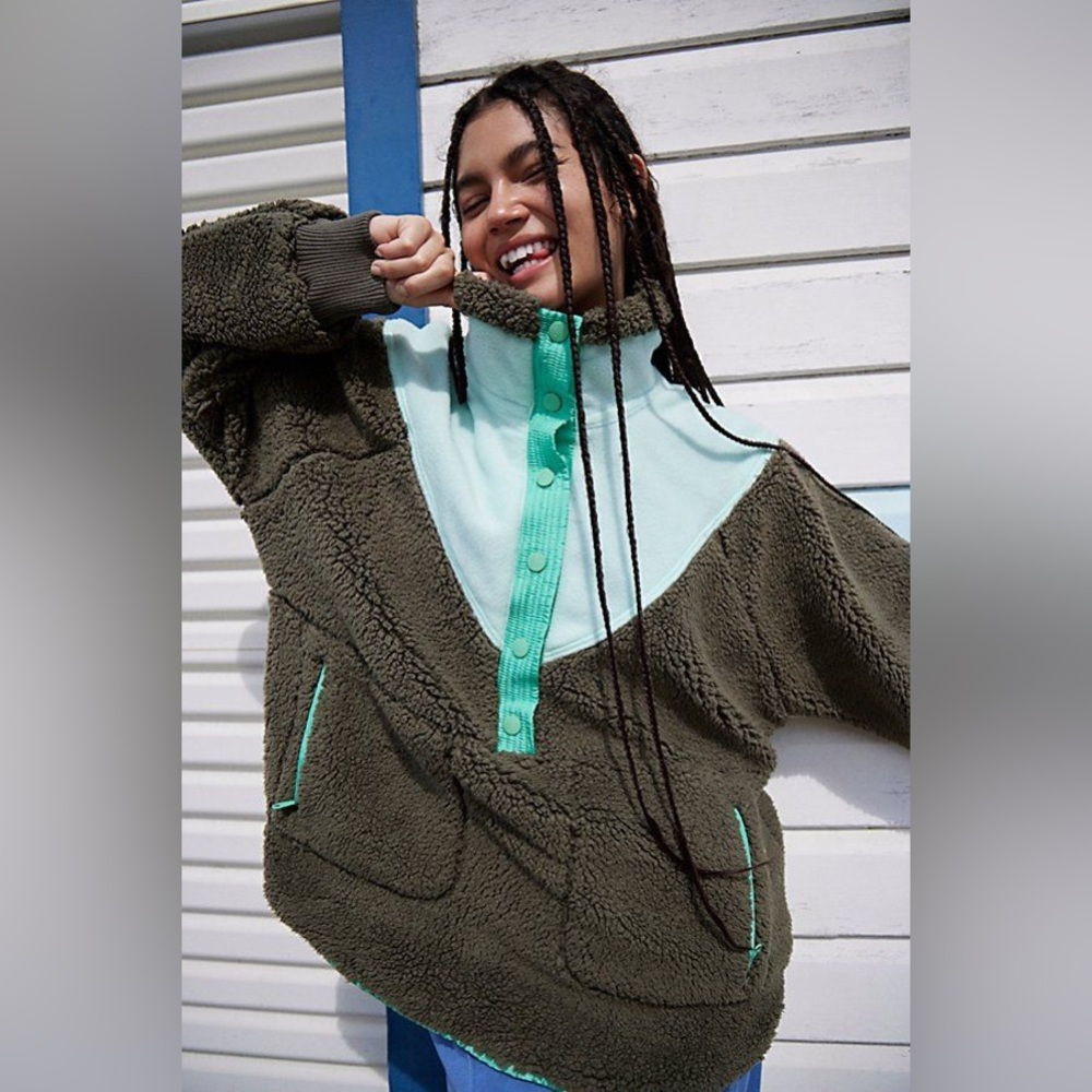 Free People Green and Mint Sweater